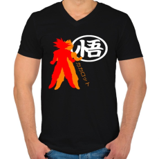 PRINTFASHION Kakarotto - Férfi V-nyakú póló - Fekete