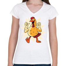 PRINTFASHION Kakas - Női V-nyakú póló - Fehér női póló