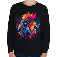 PRINTFASHION Kakasfej - Gyerek pulóver - Fekete gyerek pulóver, kardigán