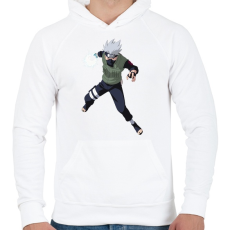 PRINTFASHION Kakashi - Férfi kapucnis pulóver - Fehér