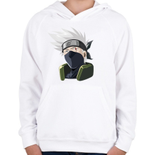 PRINTFASHION Kakashi - Gyerek kapucnis pulóver - Fehér gyerek pulóver, kardigán