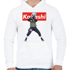 PRINTFASHION Kakashi Hatake - Férfi kapucnis pulóver - Fehér férfi pulóver, kardigán