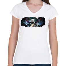 PRINTFASHION Kakashi Hatake - Női V-nyakú póló - Fehér