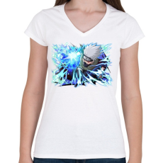 PRINTFASHION Kakashi Kirin - Női V-nyakú póló - Fehér