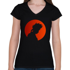 PRINTFASHION Kakashi - Női V-nyakú póló - Fekete
