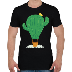 PRINTFASHION Kaktusz léghajó - Férfi póló - Fekete