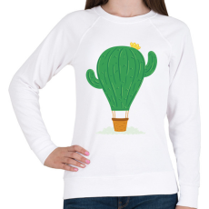 PRINTFASHION Kaktusz léghajó - Női pulóver - Fehér