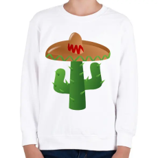 PRINTFASHION Kaktusz-sombrero - Gyerek pulóver - Fehér