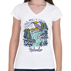 PRINTFASHION Kalandor - Női V-nyakú póló - Fehér