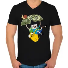 PRINTFASHION Kalandra fel! - Férfi V-nyakú póló - Fekete férfi póló