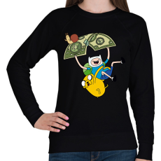 PRINTFASHION Kalandra fel! - Női pulóver - Fekete