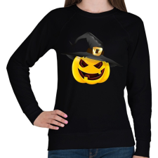 PRINTFASHION Kalapos halloween tök - Női pulóver - Fekete női pulóver, kardigán