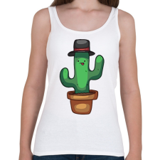 PRINTFASHION Kalapos kaktusz - Női atléta - Fehér női trikó