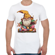 PRINTFASHION Kalapos törpe húsvéti tojásokkal - Férfi póló - Fehér férfi pulóver, kardigán