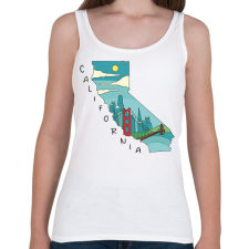 PRINTFASHION Kalifornia - Női atléta - Fehér női trikó