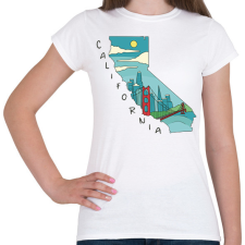 PRINTFASHION Kalifornia - Női póló - Fehér női póló