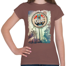 PRINTFASHION Kalifornia - Női póló - Mogyoróbarna
