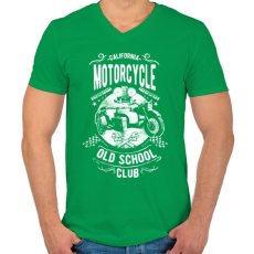 PRINTFASHION Kaliforniai öreg motorosok - Férfi V-nyakú póló - Zöld