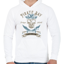 PRINTFASHION Kalóz 01 - Férfi kapucnis pulóver - Fehér férfi pulóver, kardigán