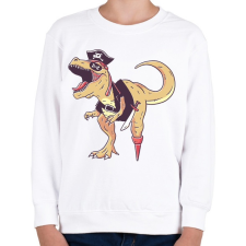 PRINTFASHION Kalóz dínó - Gyerek pulóver - Fehér gyerek pulóver, kardigán