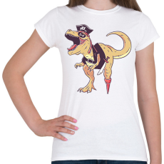 PRINTFASHION Kalóz dínó - Női póló - Fehér