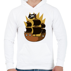 PRINTFASHION Kalóz hajó - Férfi kapucnis pulóver - Fehér