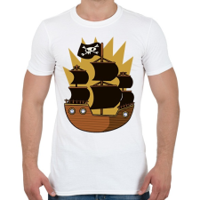 PRINTFASHION Kalóz hajó - Férfi póló - Fehér férfi póló