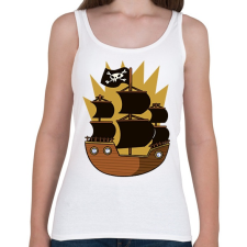 PRINTFASHION Kalóz hajó - Női atléta - Fehér női trikó