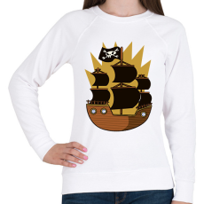 PRINTFASHION Kalóz hajó - Női pulóver - Fehér