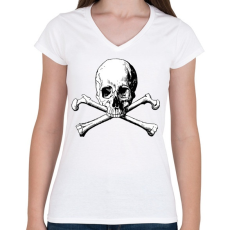 PRINTFASHION Kaloz Mintázat - Női V-nyakú póló - Fehér