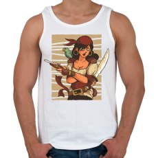 PRINTFASHION Kalóz nő - Férfi atléta - Fehér