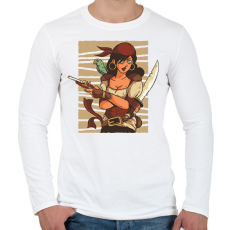 PRINTFASHION Kalóz nő - Férfi hosszú ujjú póló - Fehér