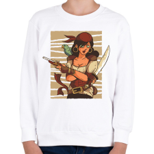 PRINTFASHION Kalóz nő - Gyerek pulóver - Fehér gyerek pulóver, kardigán
