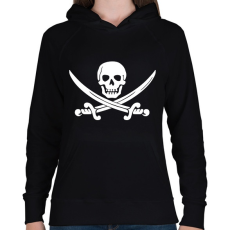 PRINTFASHION Kalóz - Női kapucnis pulóver - Fekete