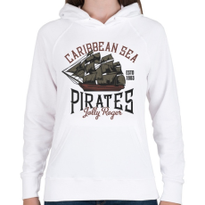 PRINTFASHION Kalózhajó - Caribbean Sea - Női kapucnis pulóver - Fehér