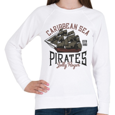 PRINTFASHION Kalózhajó - Caribbean Sea - Női pulóver - Fehér női pulóver, kardigán