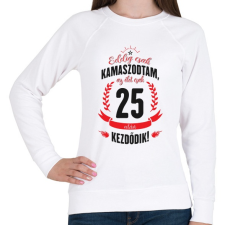 PRINTFASHION kamasz-25-black-red - Női pulóver - Fehér női pulóver, kardigán