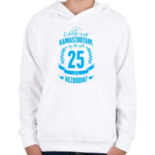 PRINTFASHION kamasz-25-cyan - Gyerek kapucnis pulóver - Fehér gyerek pulóver, kardigán