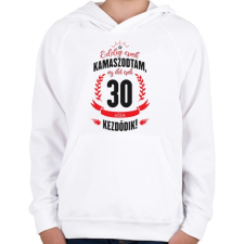 PRINTFASHION kamasz-30-black-red - Gyerek kapucnis pulóver - Fehér gyerek pulóver, kardigán