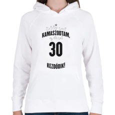PRINTFASHION kamasz-30-black-white - Női kapucnis pulóver - Fehér
