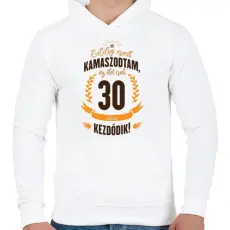 PRINTFASHION kamasz-30-brown-orange - Férfi kapucnis pulóver - Fehér