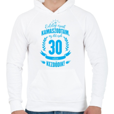 PRINTFASHION kamasz-30-cyan - Férfi kapucnis pulóver - Fehér férfi pulóver, kardigán