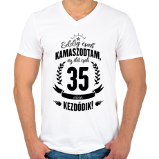 PRINTFASHION kamasz-35-black - Férfi V-nyakú póló - Fehér