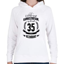 PRINTFASHION kamasz-35-black - Női kapucnis pulóver - Fehér női pulóver, kardigán