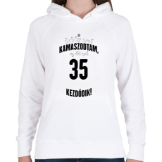 PRINTFASHION kamasz-35-black-white - Női kapucnis pulóver - Fehér