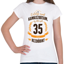 PRINTFASHION kamasz-35-brown-orange - Női póló - Fehér női póló