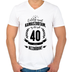 PRINTFASHION kamasz-40-black - Férfi V-nyakú póló - Fehér