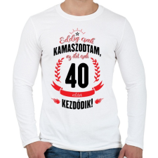 PRINTFASHION kamasz-40-black-red - Férfi hosszú ujjú póló - Fehér férfi póló