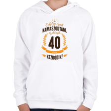 PRINTFASHION kamasz-40-brown-orange - Gyerek kapucnis pulóver - Fehér gyerek pulóver, kardigán