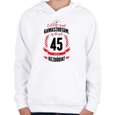 PRINTFASHION kamasz-45-black-red - Gyerek kapucnis pulóver - Fehér gyerek pulóver, kardigán